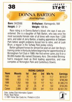 1991 Jockey Star Jockeys #38 Donna Barton Back